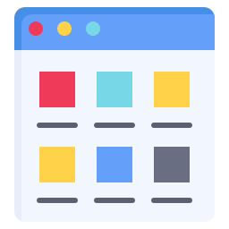 Screen with differently colored squares