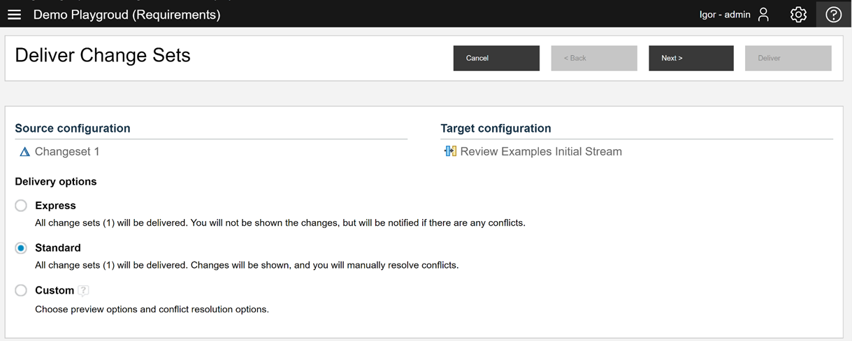 Choose between Express, Standard and Custom delivery options